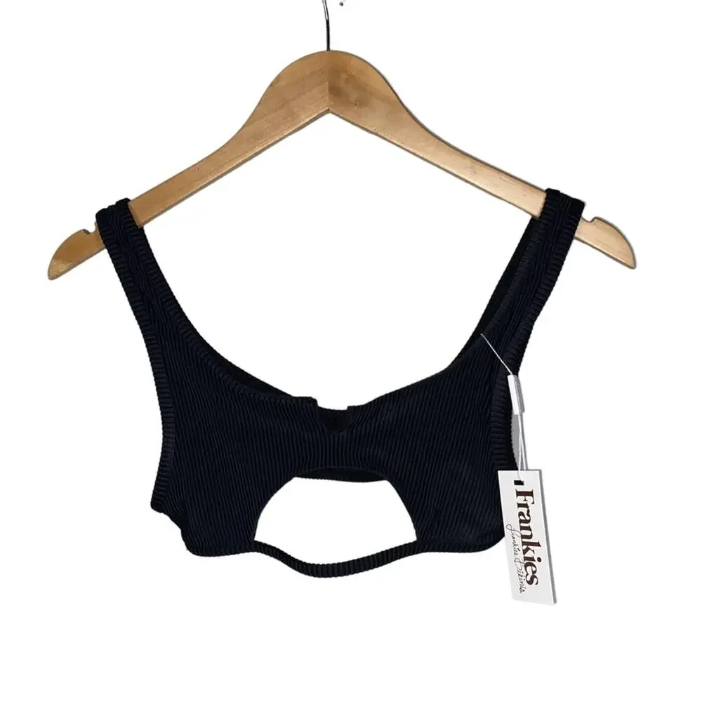 NWT Frankies Bikinis Cole Ribbed Scoop Bikini Top